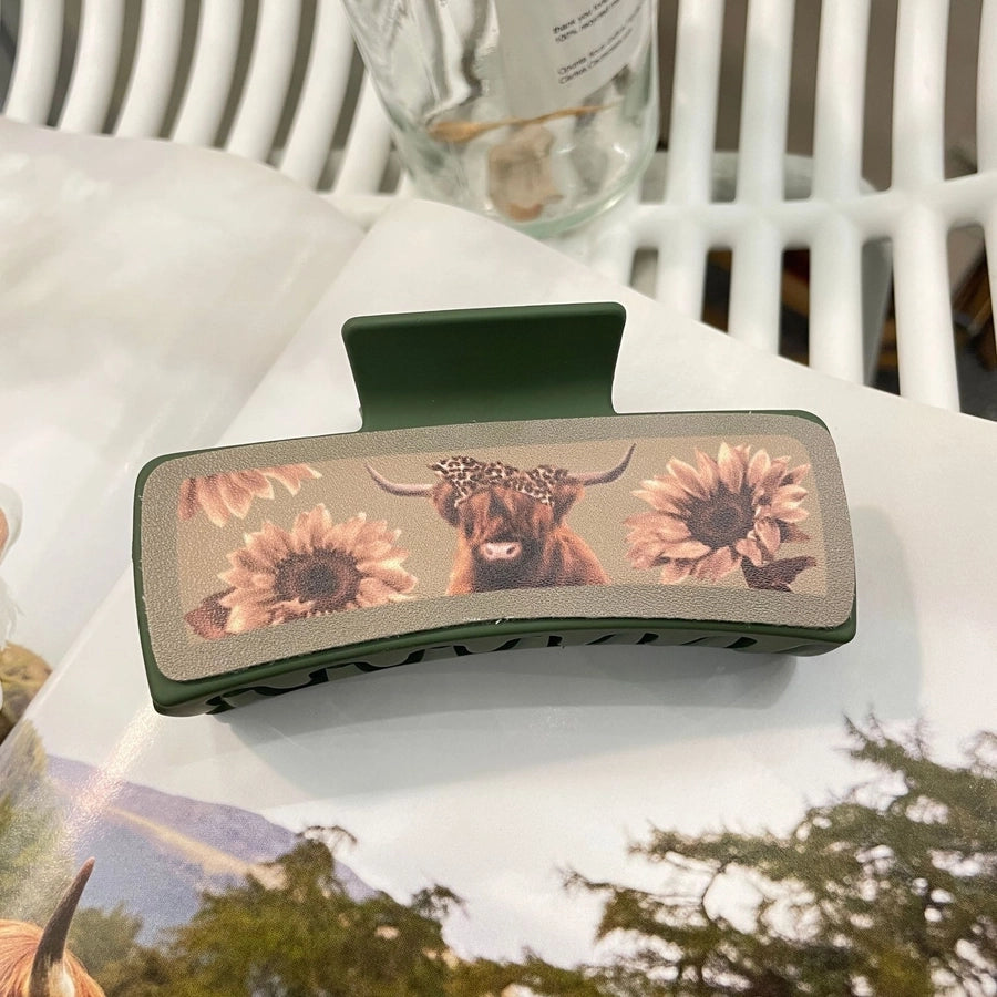 Women's Vintage Style Cattle Plastic Polishing Hair Claws