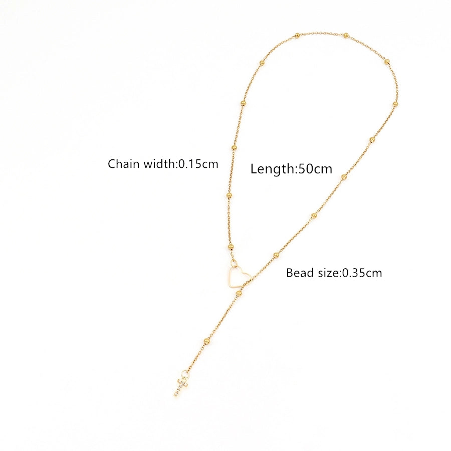 201 Stainless Steel Copper Inlay Letter Zircon Pendant Necklace