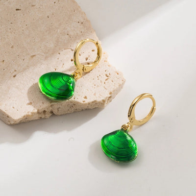 1 Pair Elegant Vacation Starfish Shell Copper 18K Gold Plated Drop Earrings