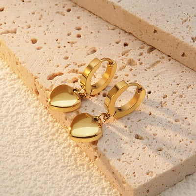 2 Pieces Set Sweet Simple Style Commute Heart Shape Plating 304 Stainless Steel 18K Gold Plated Earrings