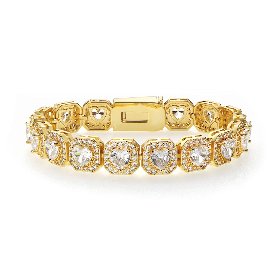 Copper Zircon Plating Inlay Square Zircon Bracelets