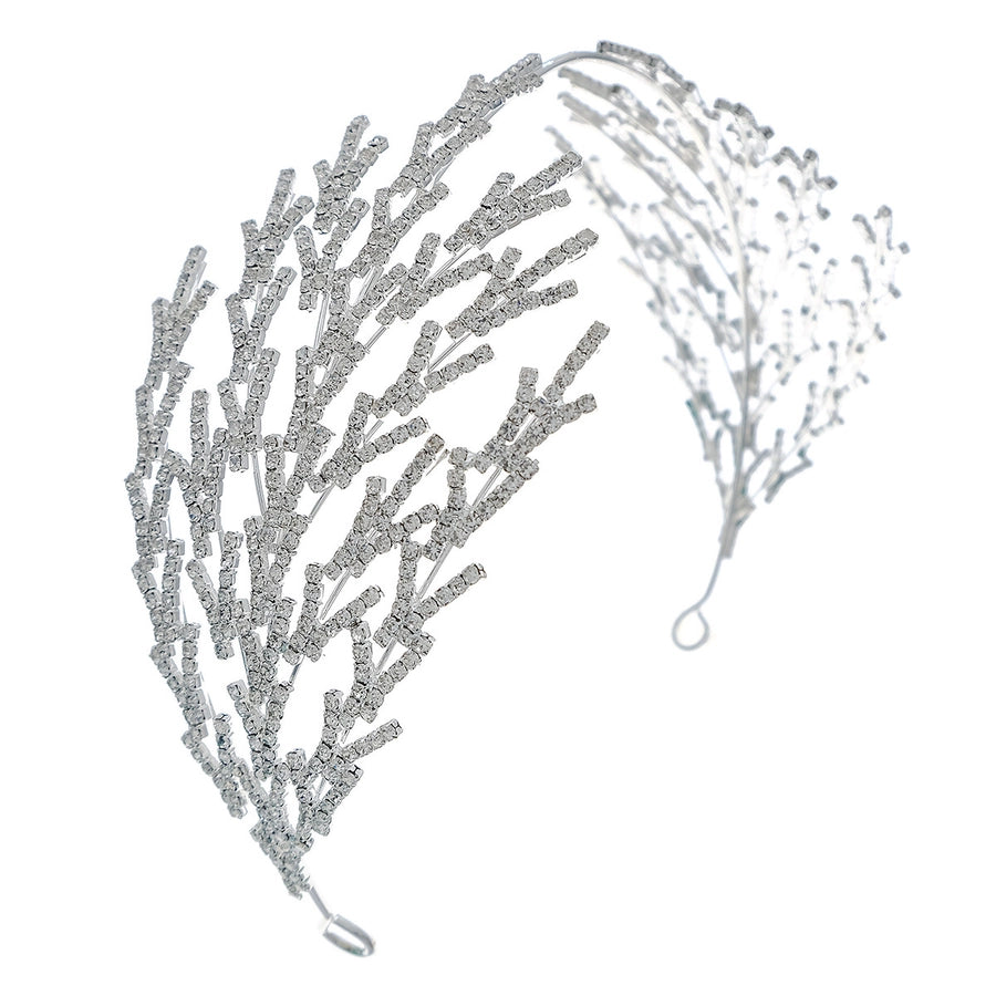 fashion leaf alloy inlay rhinestones hair band 1 piece