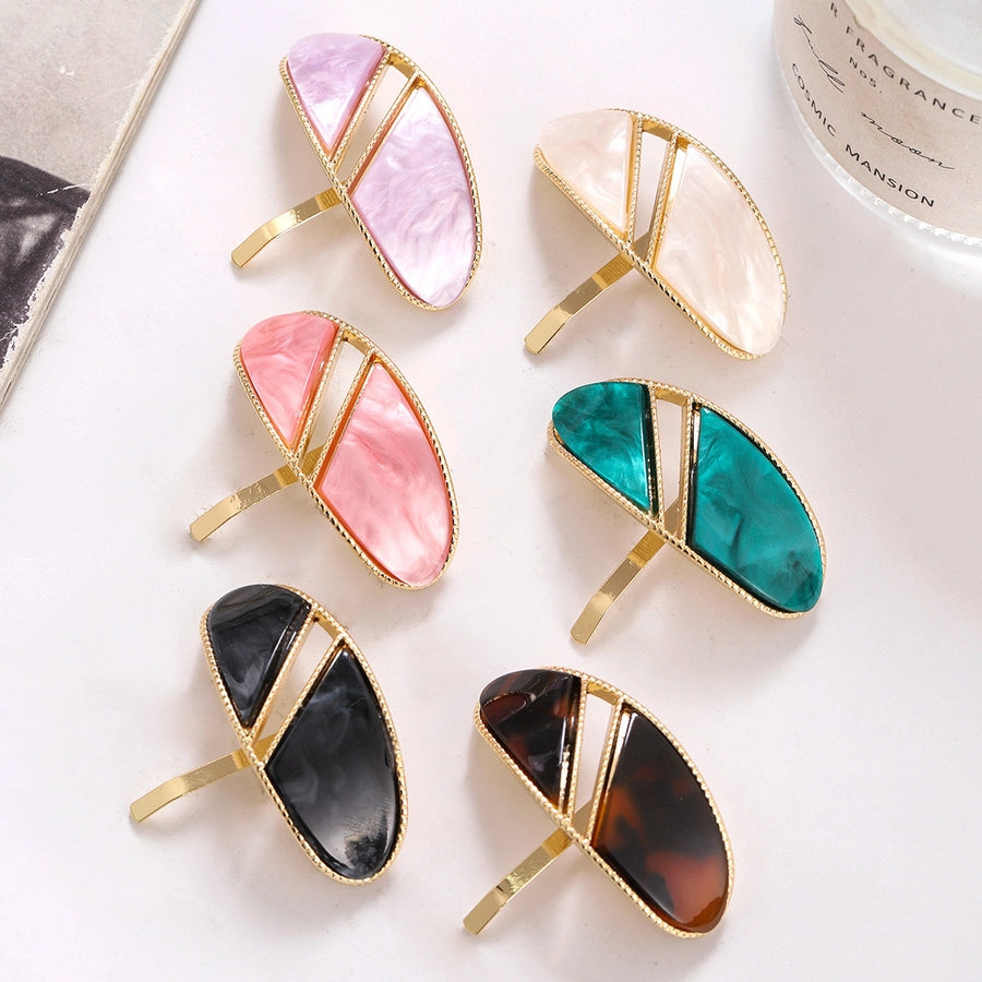 Women's Retro Color Block Acetic acid sheets Plating Hair Clip