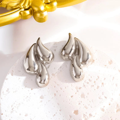 1 Pair Elegant Vintage Style Simple Style Water Droplets Copper 18K Gold Plated Ear Studs