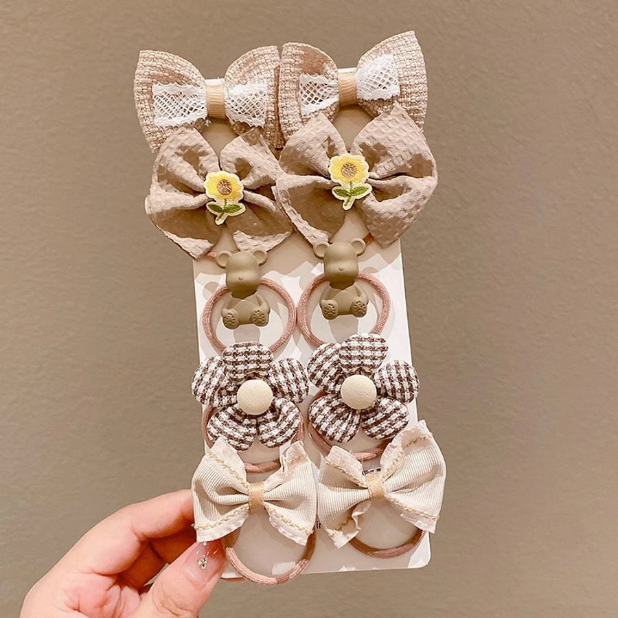 New Milk brown hair band Girls baby does not hurt hair high elastic bow tie hair rope children hair accessories rubber band Female