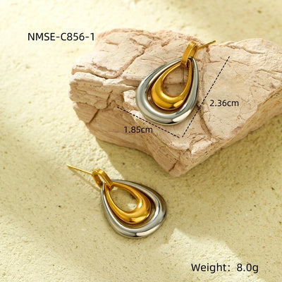 Jewelry Casual Simple Style Water Droplets 304 Stainless Steel Earrings Necklace