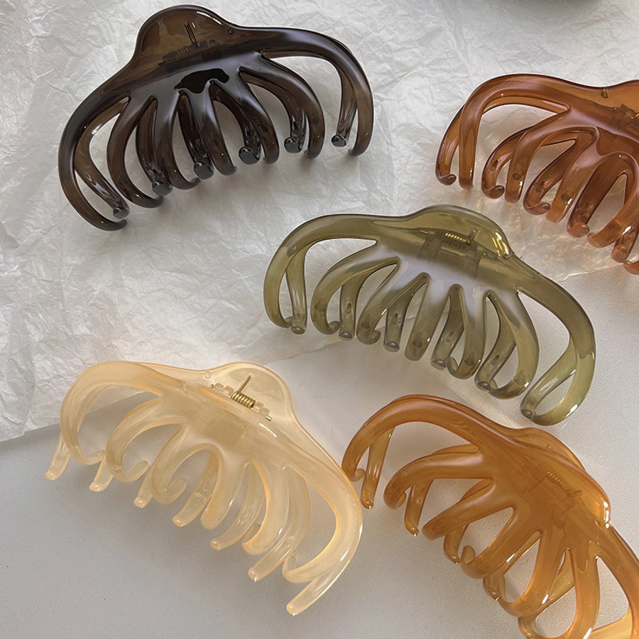 simple style solid color plastic resin hair claws