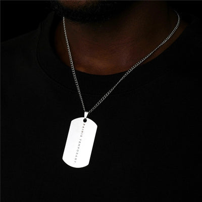 Jewelry Basic Classic Style Commute Letter Rectangle 304 Stainless Steel Pendant Necklace