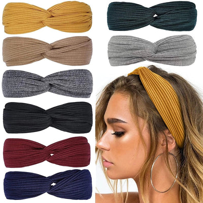 casual simple style stripe solid color cloth stripe hair band