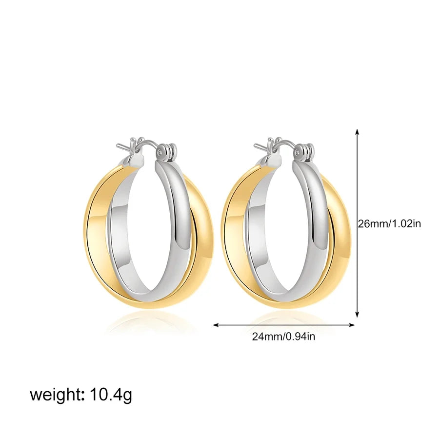 1 Pair Casual Simple Style Circle Copper Hoop Earrings
