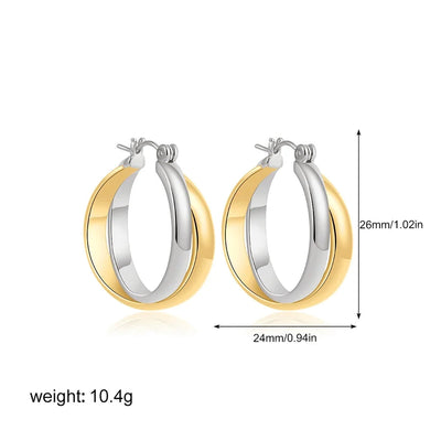 1 Pair Casual Simple Style Circle Copper Hoop Earrings
