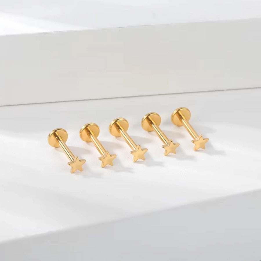 1 Piece Lip Rings Casual Star Moon Pure Titanium Titanium Alloy 14K Gold Plated White Gold Plated Lip Rings Ear Cartilage Rings & Studs