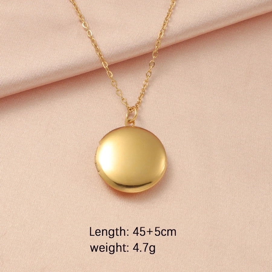 Jewelry IG Style Modern Style Classic Style Round 304 Stainless Steel Plating Pendant Necklace