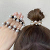 Elegant Pearl Head Rope Women's Simple Elegant Hair Rope Korean Cyber Celebrity Rubber Band Hair Rings Ponytail Headwear Leather Cover