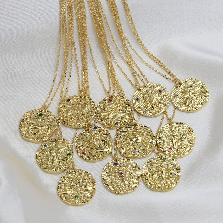 Brass Plating Constellation Pendant Necklace