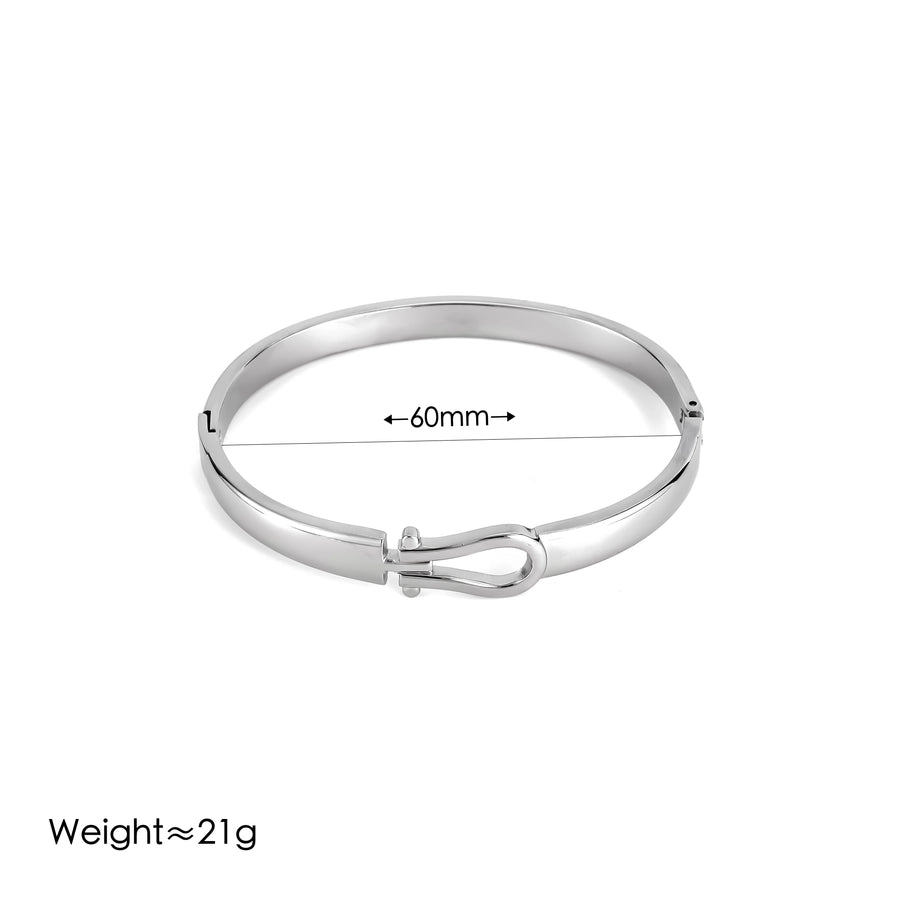 Vintage Style Simple Style U Shape 304 Stainless Steel 18K Gold Plated Bangle In Bulk