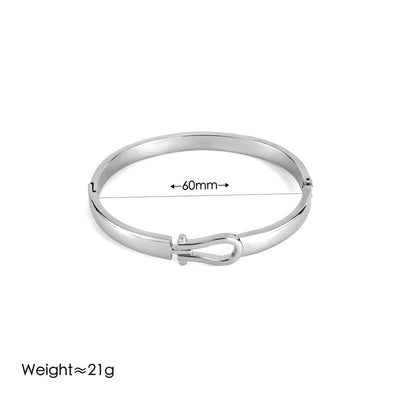 Vintage Style Simple Style U Shape 304 Stainless Steel 18K Gold Plated Bangle In Bulk