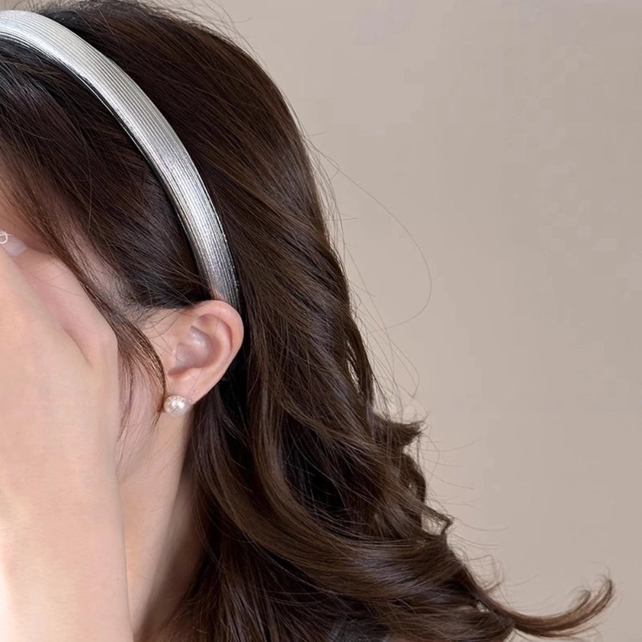 Women's Simple Style Classic Style Solid Color Pu Leather Hair Band