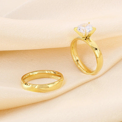 Jewelry Simple Style Geometric 304 Stainless Steel 18K Gold Plated Rings