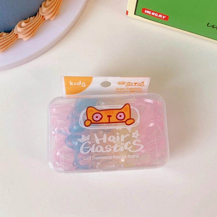 cartoon style colorful elastic band pleated rubber band 1 set