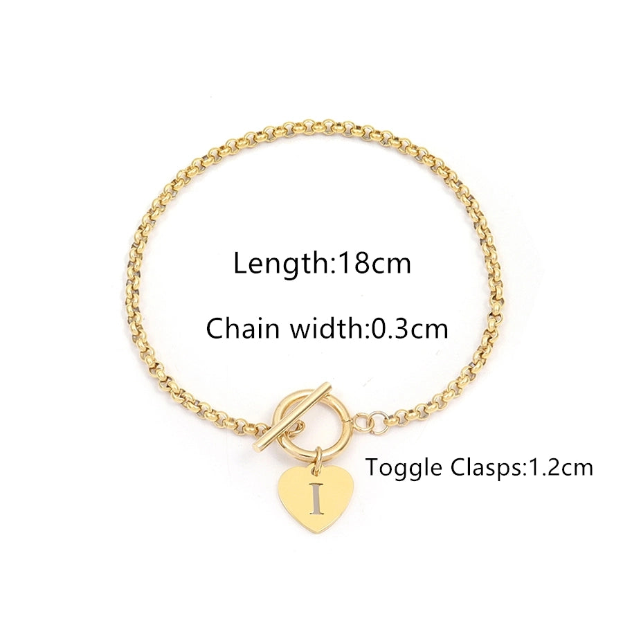 Elegant Simple Style Classic Style Letter 201 Stainless Steel 304 Stainless Steel Bracelets In Bulk