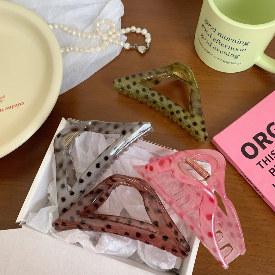 Women's Casual Simple Style Polka Dots Plastic Hollow Out Hair Claws