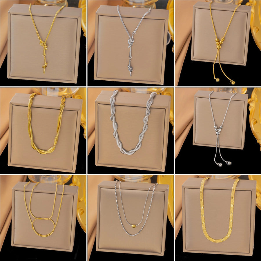 Jewelry Sweet Solid Color Titanium Steel Plating Pendant Necklace