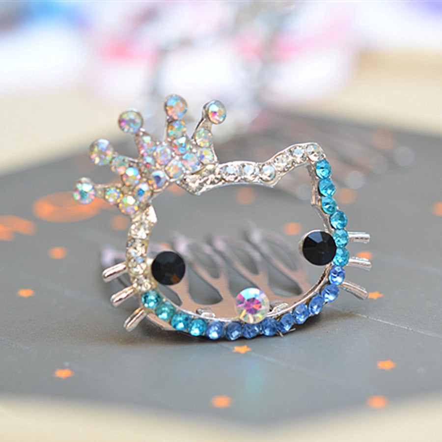 fashion crown gauze epoxy inlay rhinestones hair clip hair band 1 piece