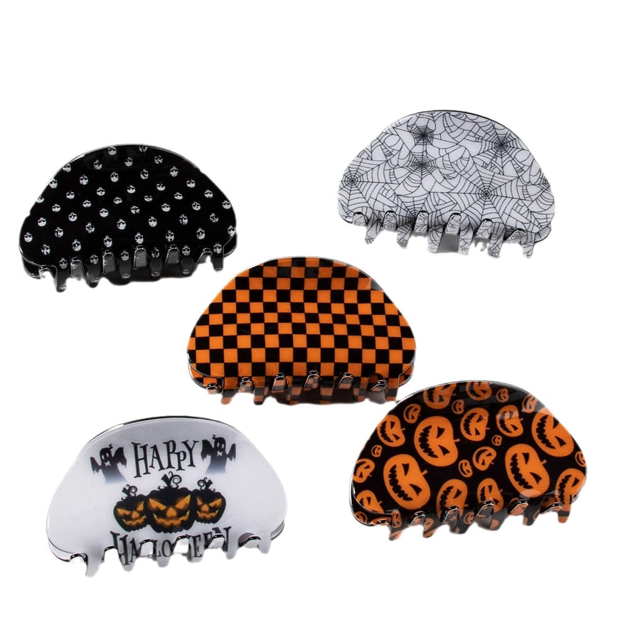 Halloween Simple Style Women's Pumpkin Lattice Spider PVC Hair Claws