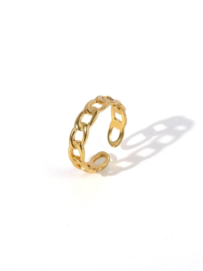 Jewelry Retro Heart Shape Solid Color 304 Stainless Steel Open Rings