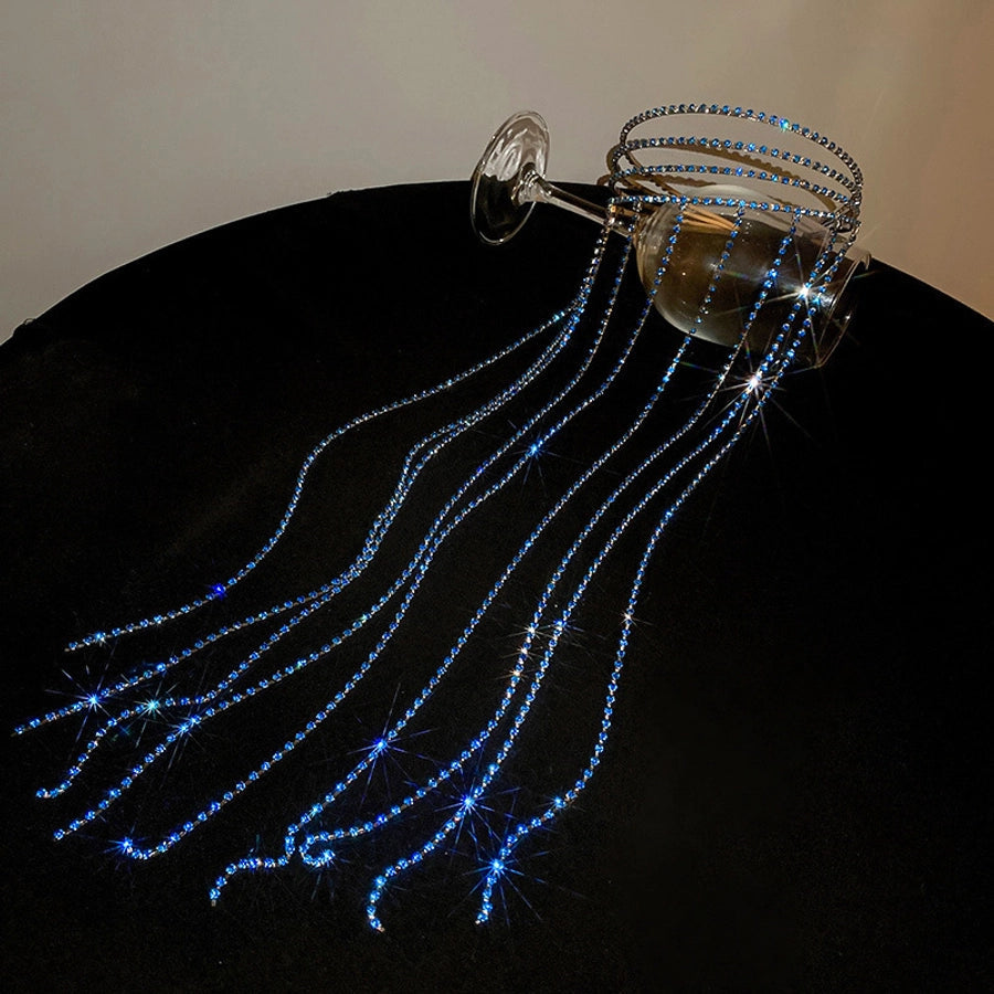 fashion geometric alloy tassel rhinestones hair band