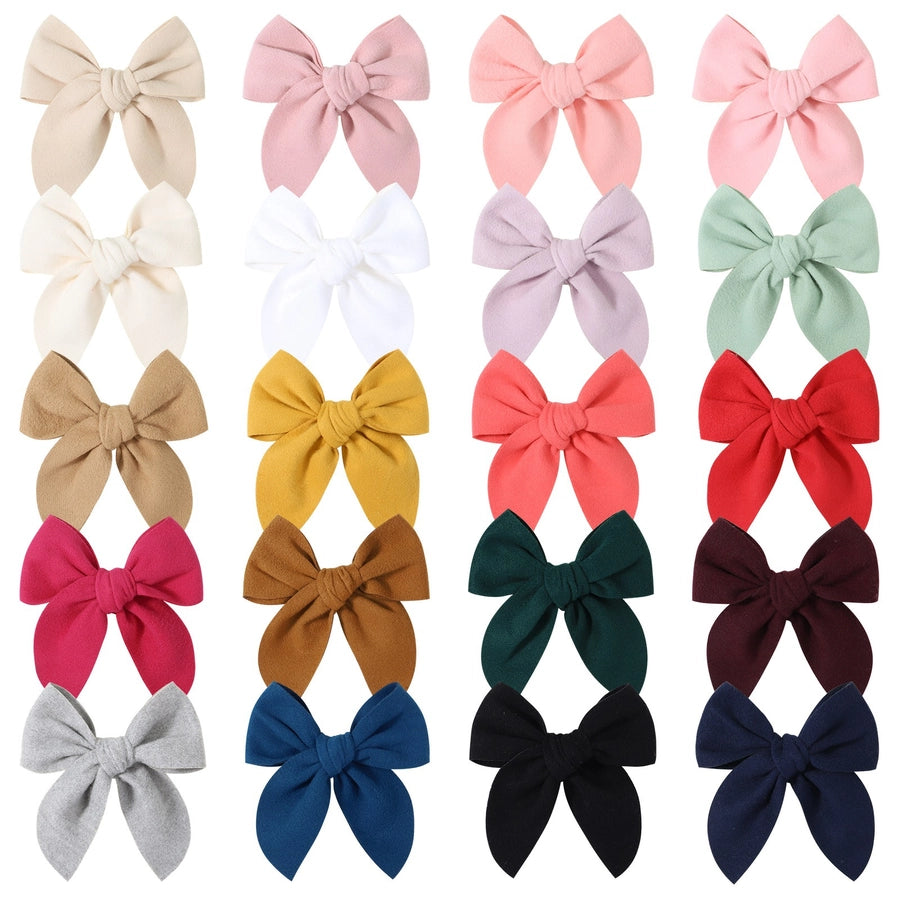 sweet solid color polyester bow knot hair clip