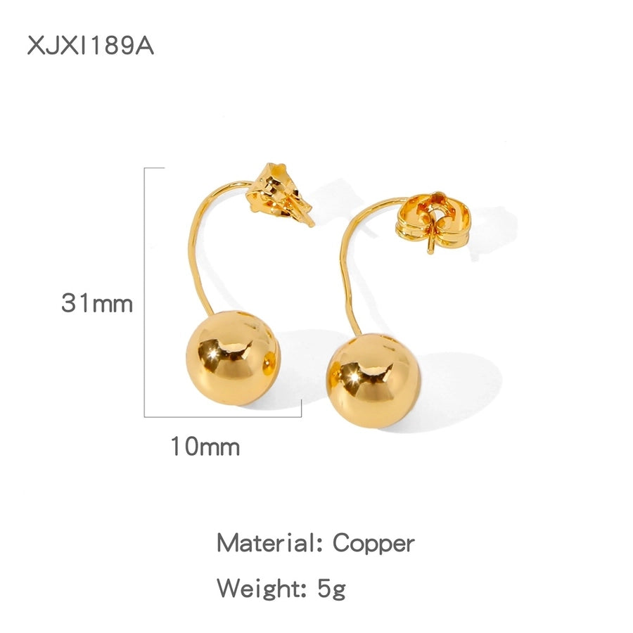 1 Pair Simple Style Solid Color Plating Copper Copper Earrings