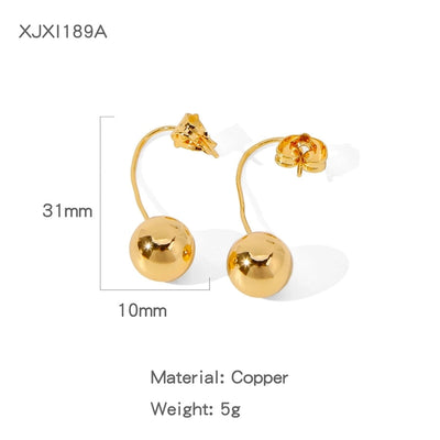 1 Pair Simple Style Solid Color Plating Copper Copper Earrings