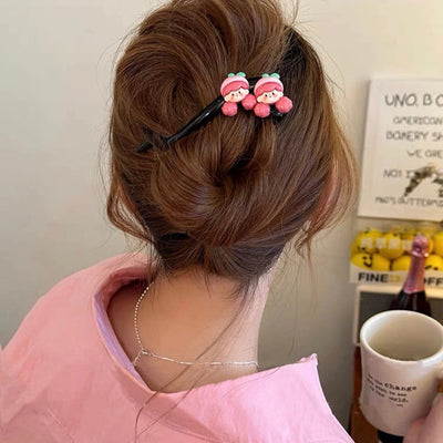 Women's Sweet Flower Arylic Plating Hair Clip