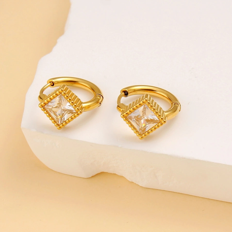 1 Pair Casual Commute Square Plating 304 Stainless Steel 316 Stainless Steel  18K Gold Plated Drop Earrings