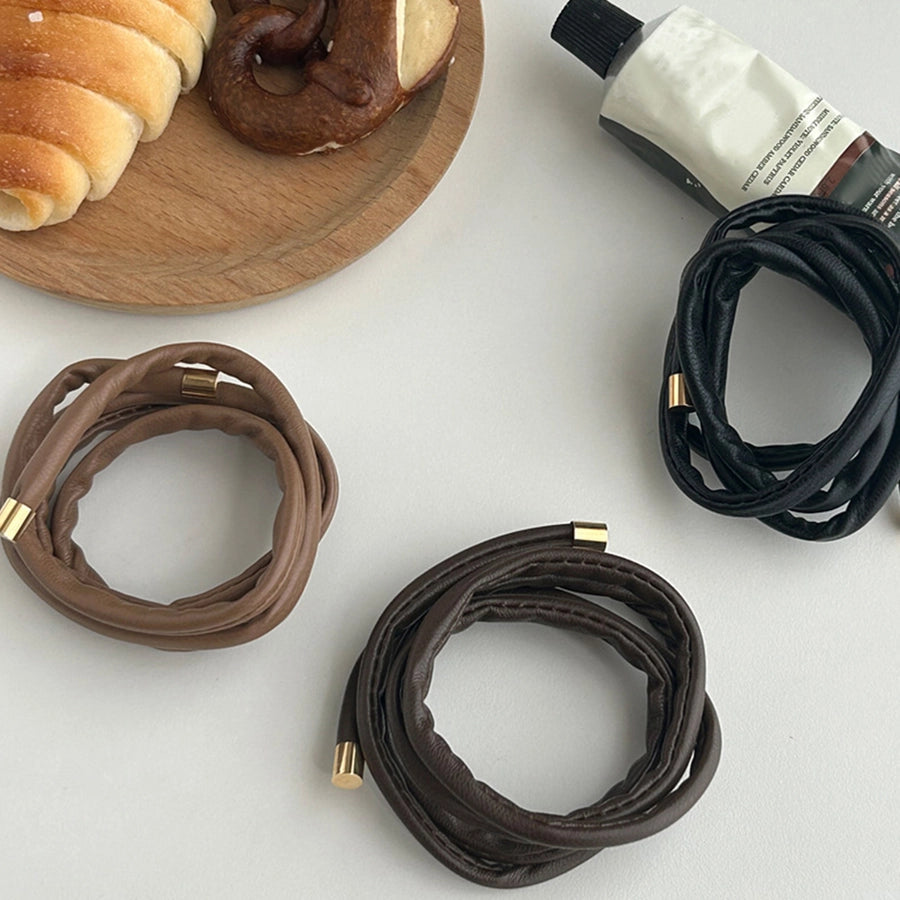 Women's Simple Style Classic Style Solid Color Leather Straps Hair Tie