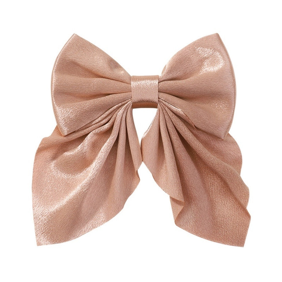 Girl'S Sweet IG Style Bow Knot Yao Ming Polyester Ribbed Band Hair Clip