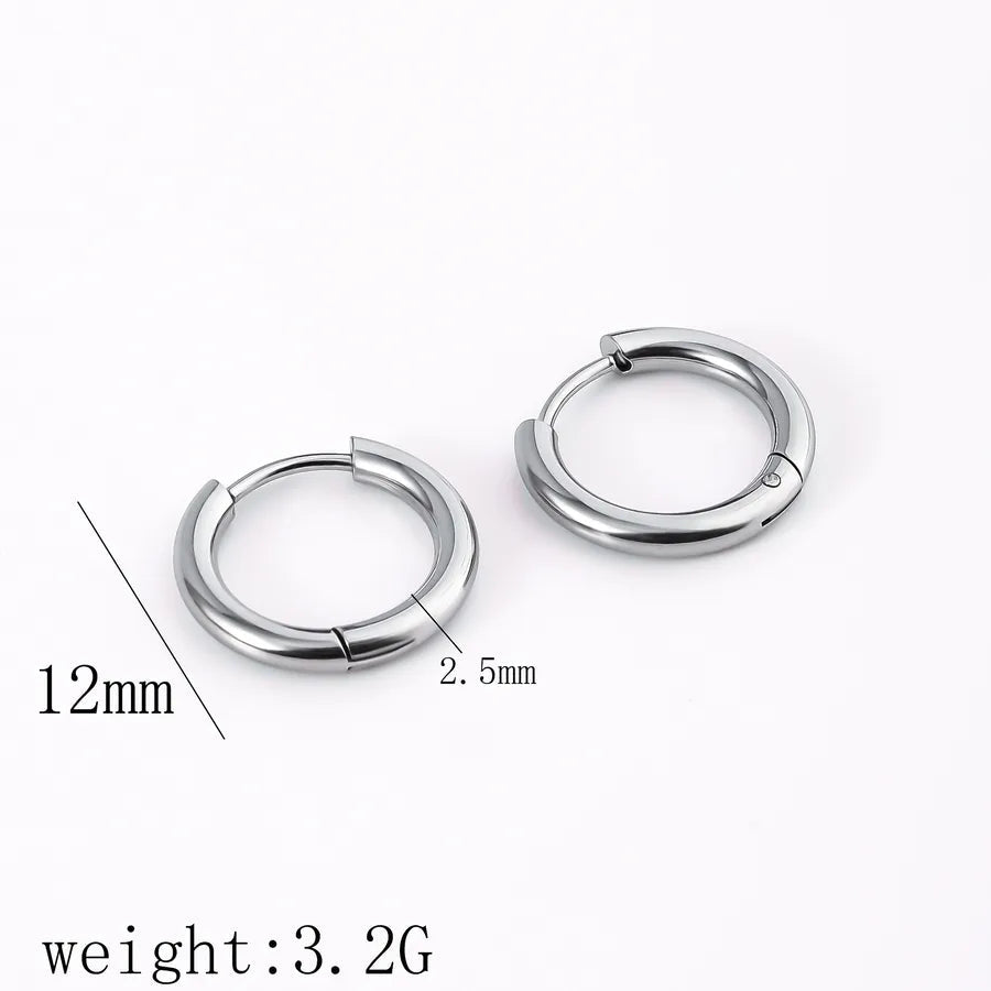 1 Pair Simple Style Commute Geometric Heart Shape Plating Titanium Steel Drop Earrings Earrings Ear Studs