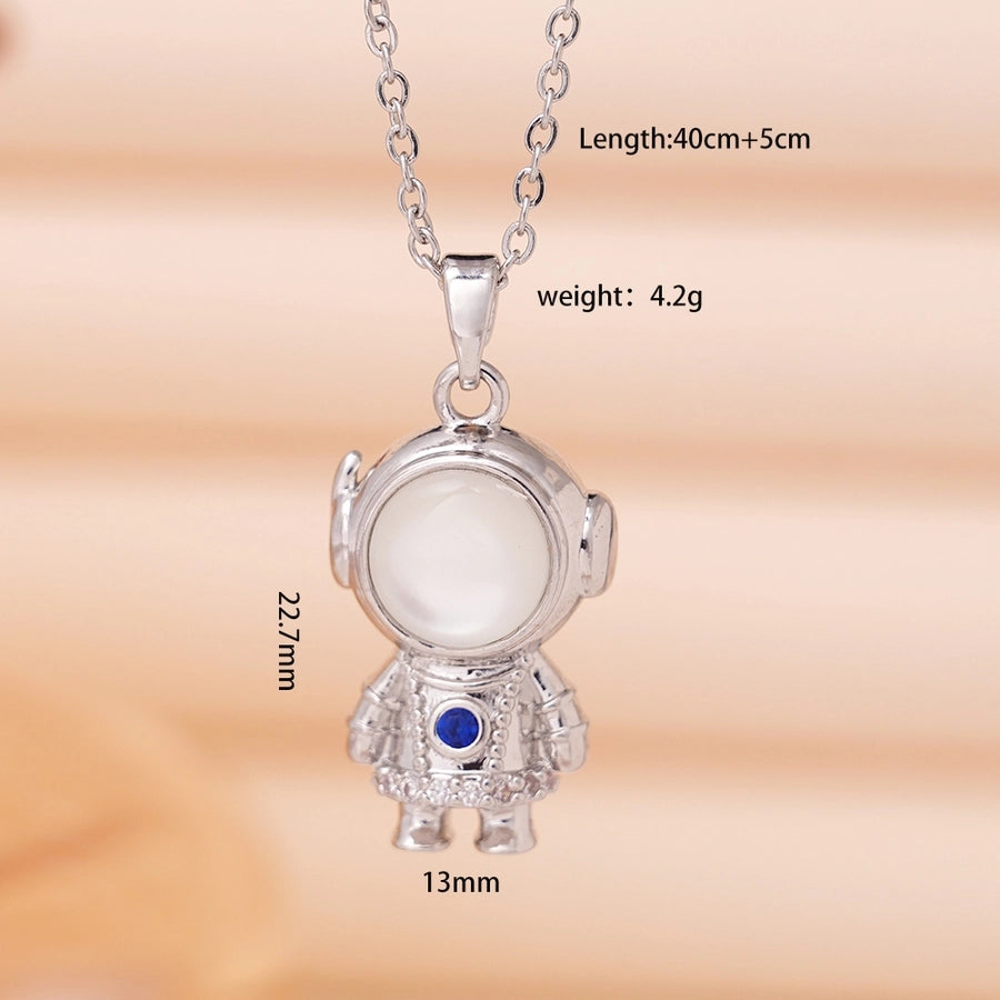 Jewelry Cute IG Style Astronaut Starry Sky 304 Stainless Steel Copper Necklace