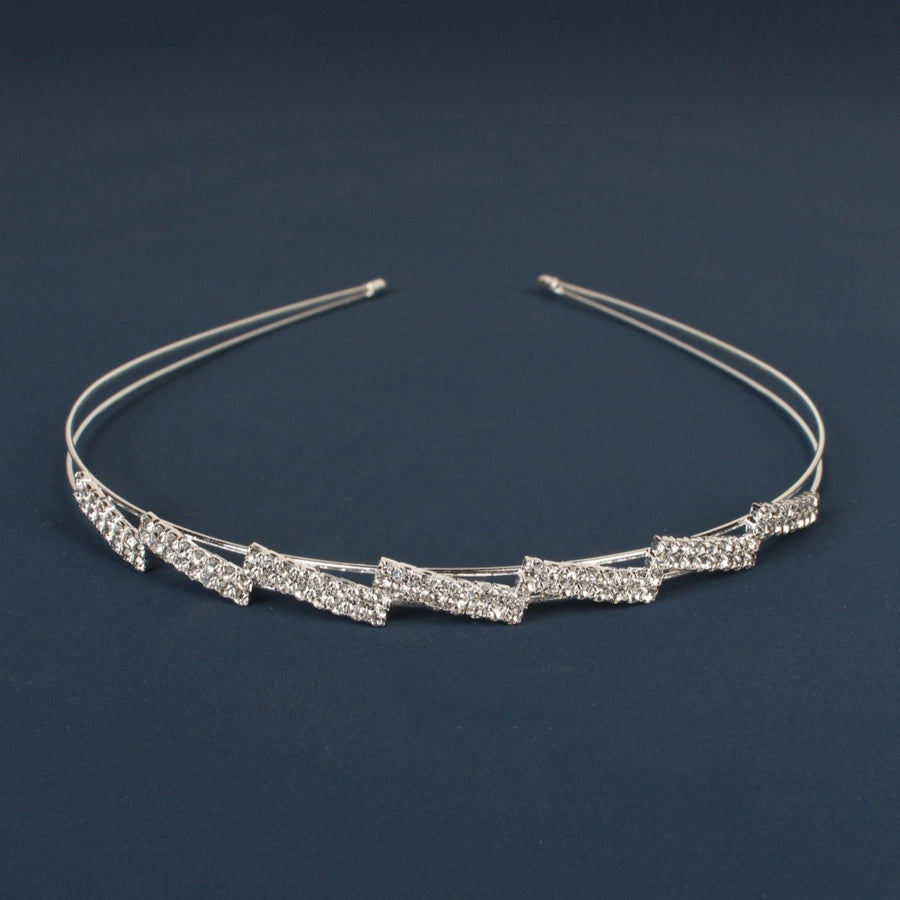 simple style crown flower copper inlay artificial pearls rhinestones hair band 1 piece