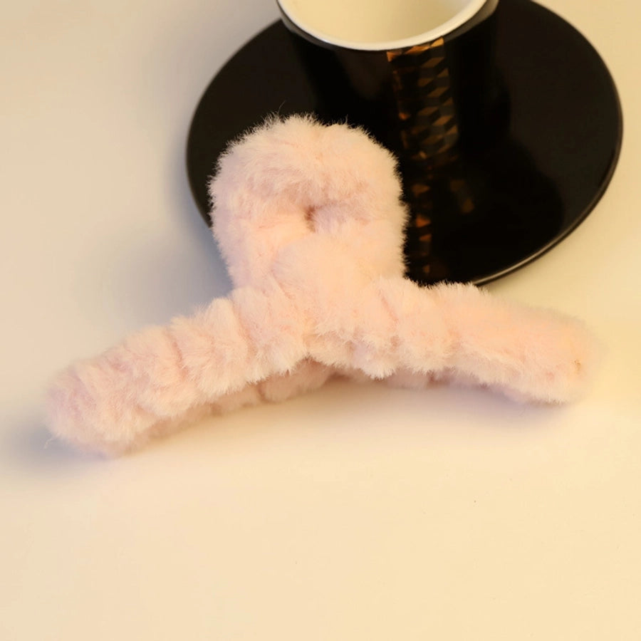 Korean Simple Plush Grab Clip Girl Autumn and Winter New Back Head Hair Clip Elegant Hair Grab Shark Clip Hair Accessories