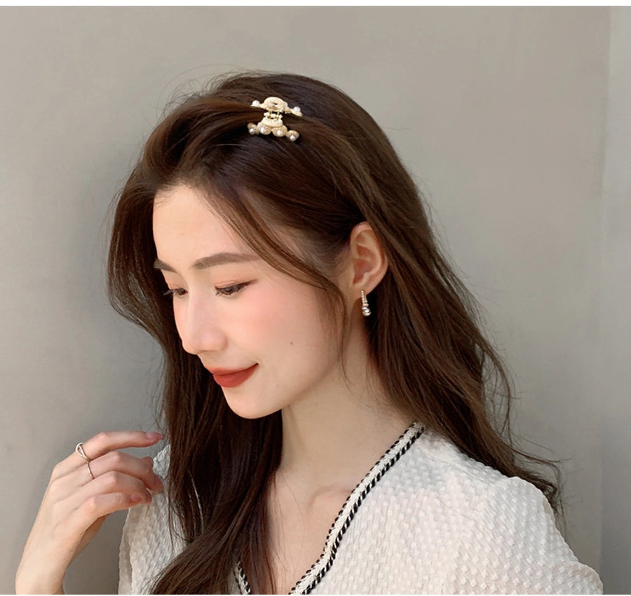 women's simple style solid color alloy plating hair claws