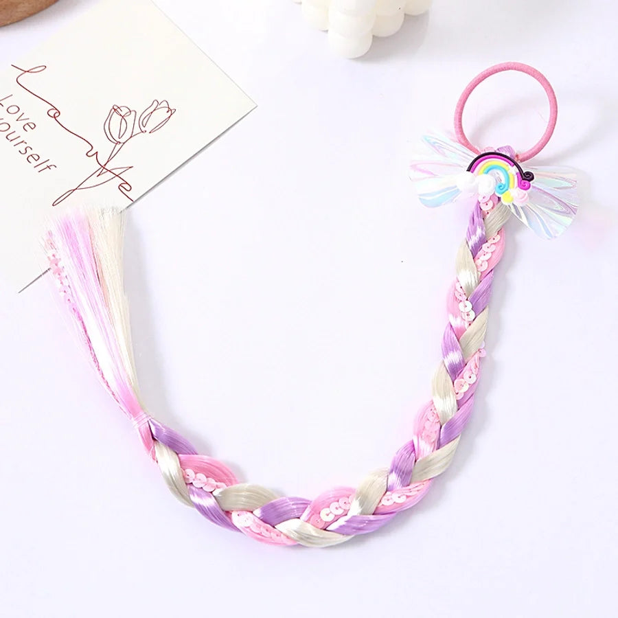 Girl'S Cute  Bow Knot Snowflake chemical fiber Inlay Rhinestones Hair Tie