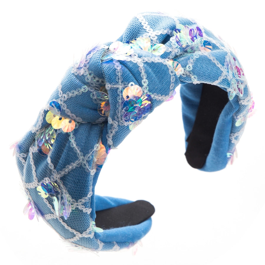 Women's Shiny Grid Sequin Cloth Inlay Sequins Hair Band