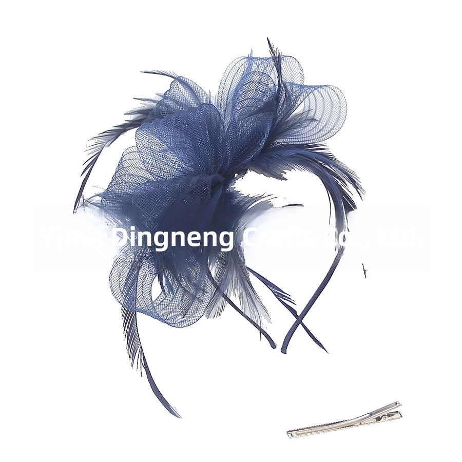 wave elastic net handmade bow feather hair accessories performance banquet accessories