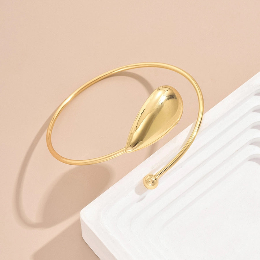 Exaggerated Simple Style Water Droplets Solid Color Gold Plated Iron  Bangle