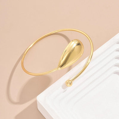 Exaggerated Simple Style Water Droplets Solid Color Gold Plated Iron  Bangle