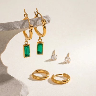 1 Set Simple Style Classic Style Geometric 304 Stainless Steel Earrings