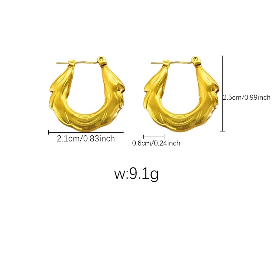 [Whole Body Titanium Steel] Geometric Irregular Titanium Steel Earrings Commuter's All-Matching Earrings